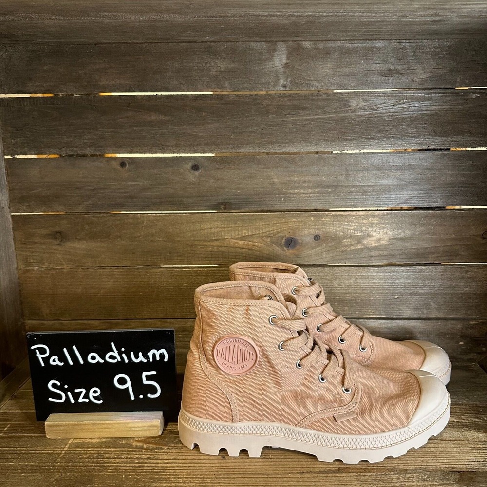 New Womens Palladium Pampa Hi Top Pink Canvas Shoes Sneakers Boots‎ Size 9.5 M